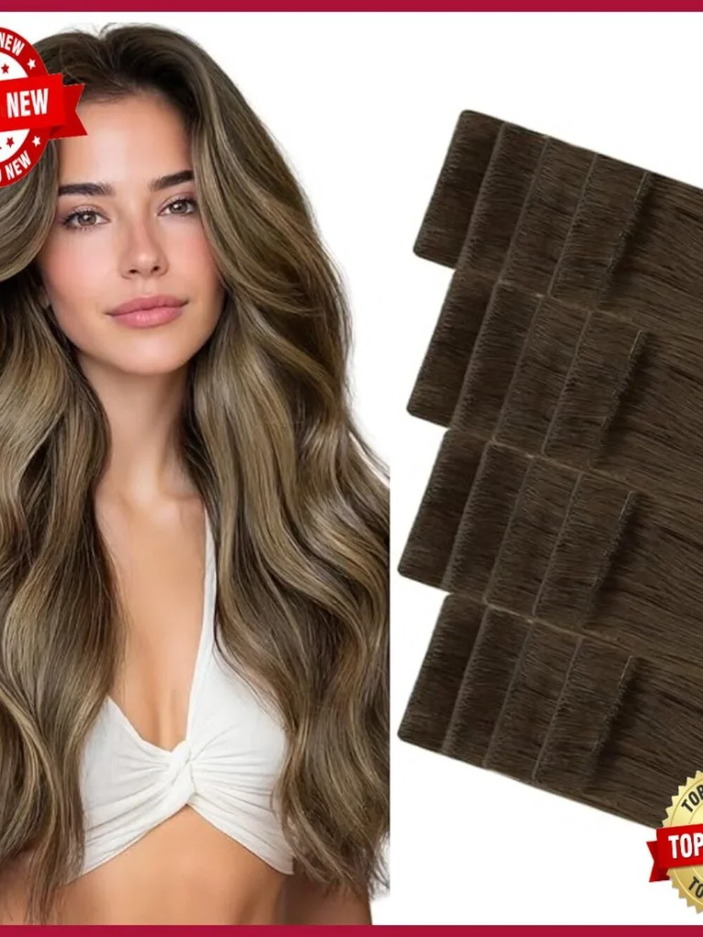 Virgin Human Hair Tape Extensions 22 Inch 50g Seamless Injected Tape